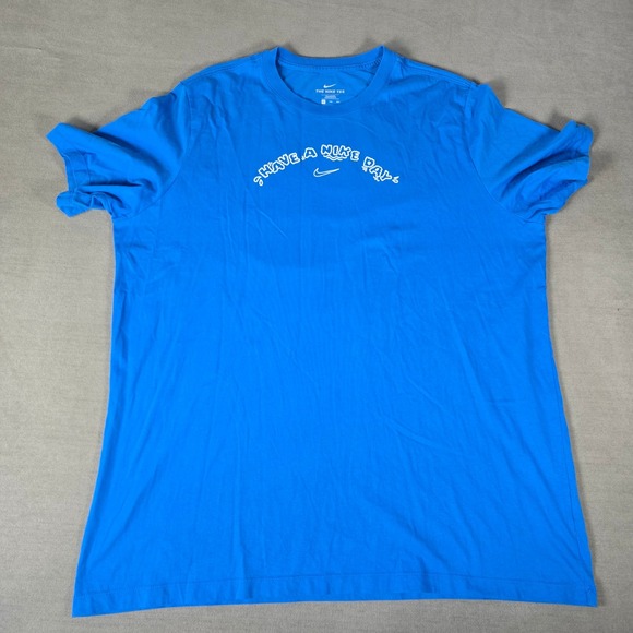 Nike‎ The Nike Tee XXL Have A Nike Day T-Shirt Blue Graphic Shoebox Mens - Picture 4 of 9